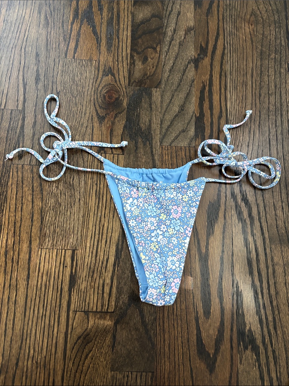 Frankie’s Blue Floral Tie-Side Bikini Bottom